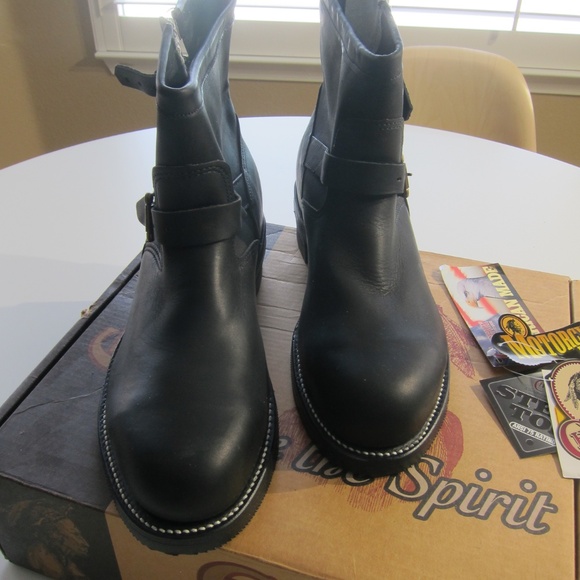 CHIPPEWA BLACK LEATHER BOOTS NIB - Picture 4 of 12